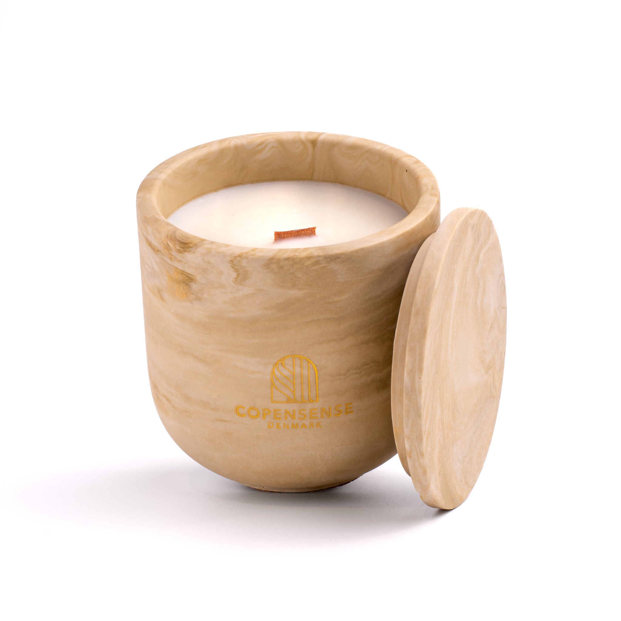 Unscented candle in a Shades of Oat jar, hand-poured in Denmark