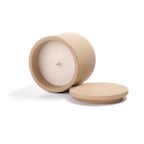 Top view of clean burning rapeseed wax in Fjord Sand ceramic jhandmade ar.