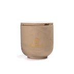 Unscented candle in a marbled Shades of Marbled Earth jar, hand-poured in Denmark