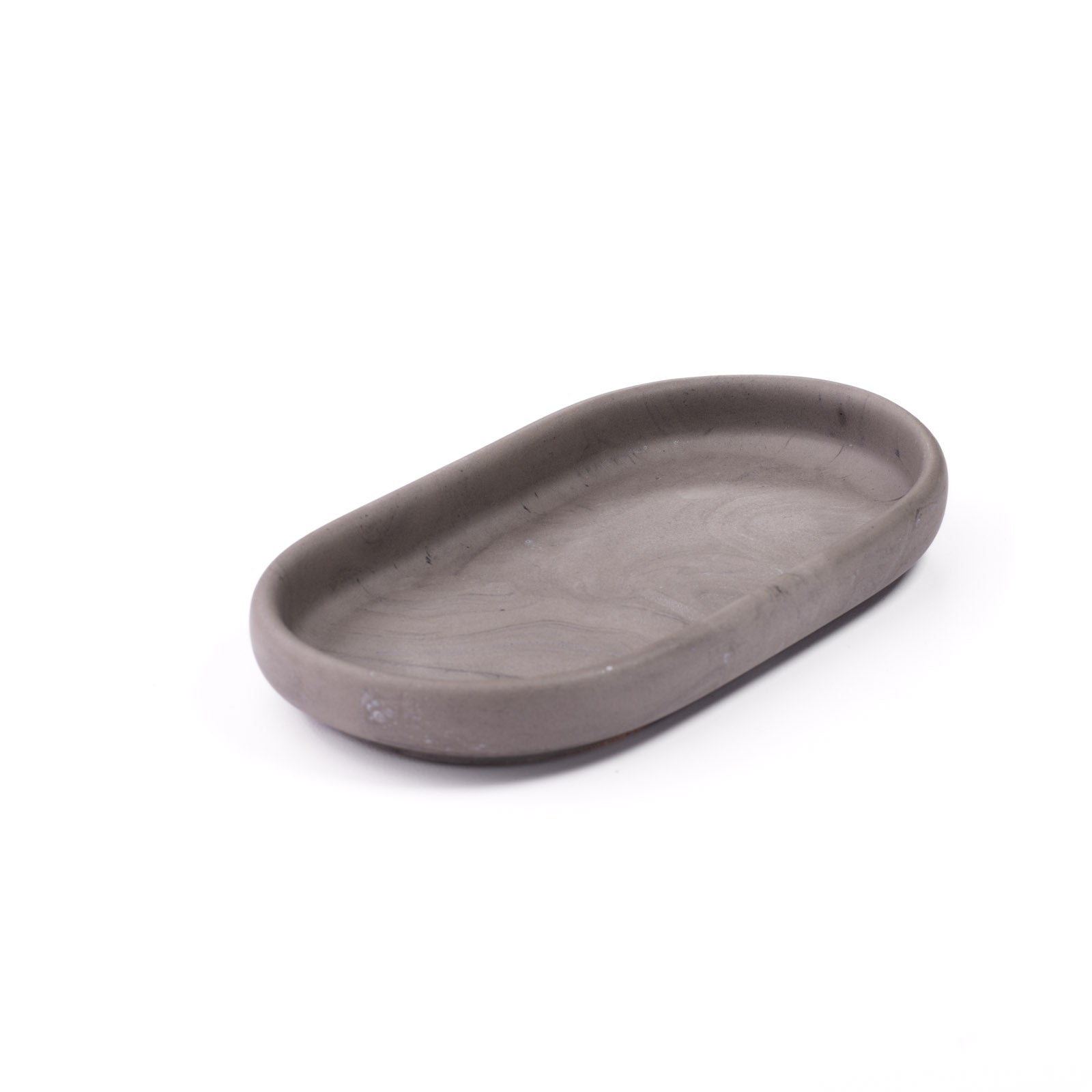 Handmade marbled tray in Shades of Marbled Earth: Chapter 5.11 from Denmark. Minimalist Danish decor on white background.