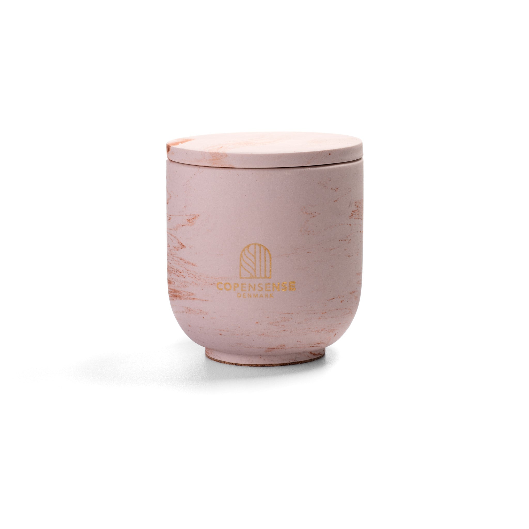 Unscented candle in a marbled Shades of Marbled Clay jar, hand-poured in Denmark