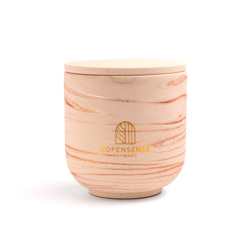 Unscented candle in a marbled Shades of Marbled Clay jar, hand-poured in Denmark