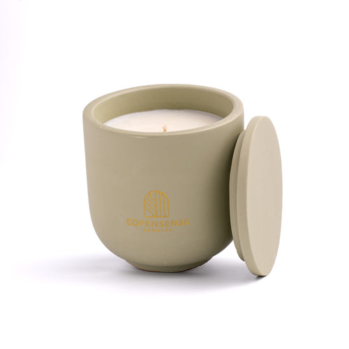Herbal Sanctuary scented candle in a Sage Green jar, hand-poured in Denmark