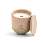 Unscented candle in a solid Shades of Marbled Sand jar, hand-poured in Denmark