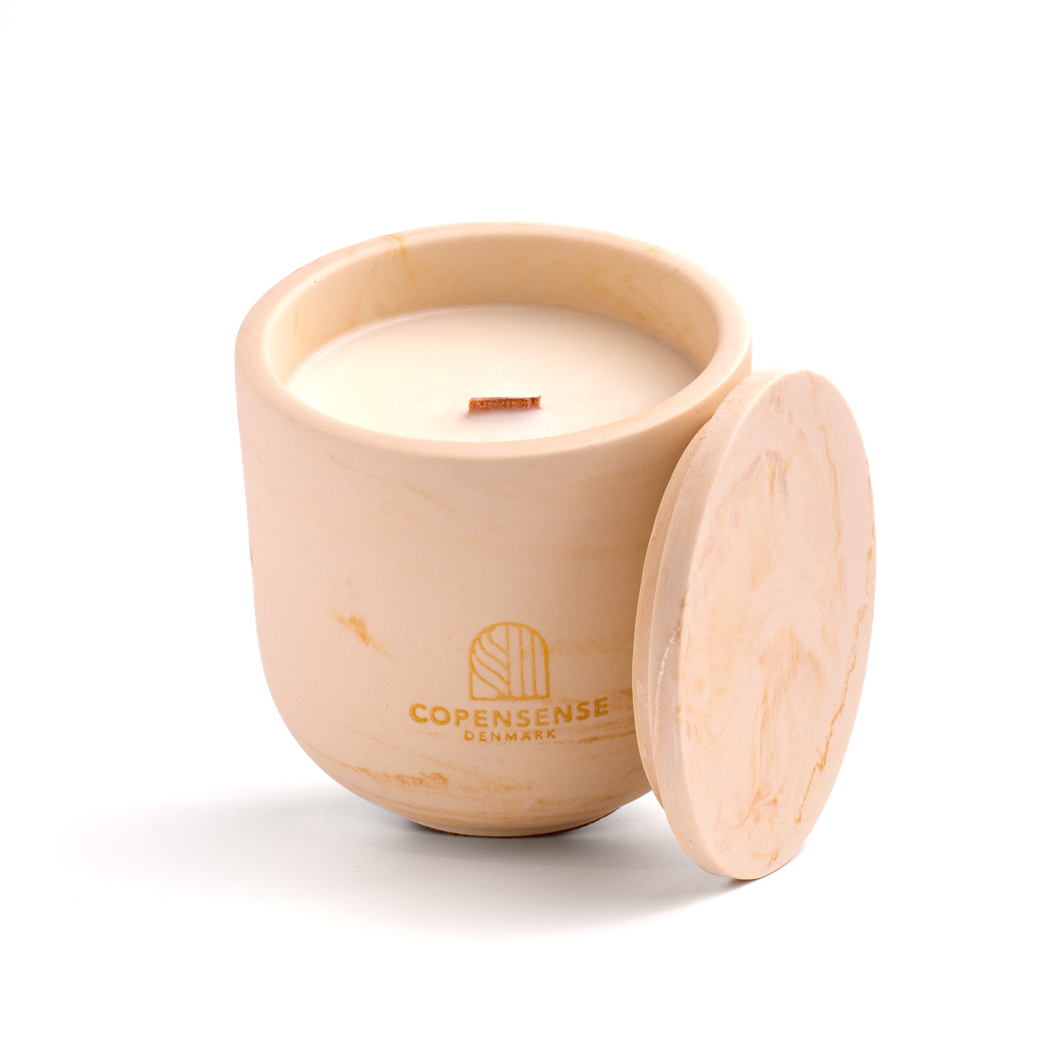 Unscented candle in a Shades of Rose Clay jar, hand-poured in Denmark