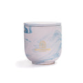 Unscented candle in a marbled Shades of Marbled Sky jar, hand-poured in Denmark