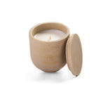 Unscented candle in a marbled Shades of Marbled Earth jar, hand-poured in Denmark