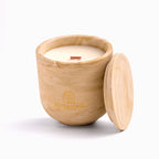 Unscented candle in a marbled Shades of Marbled Earth jar, hand-poured in Denmark