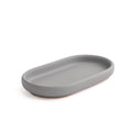 Handmade tray in Nordic Slate from Denmark. Minimalist Danish decor on white background.