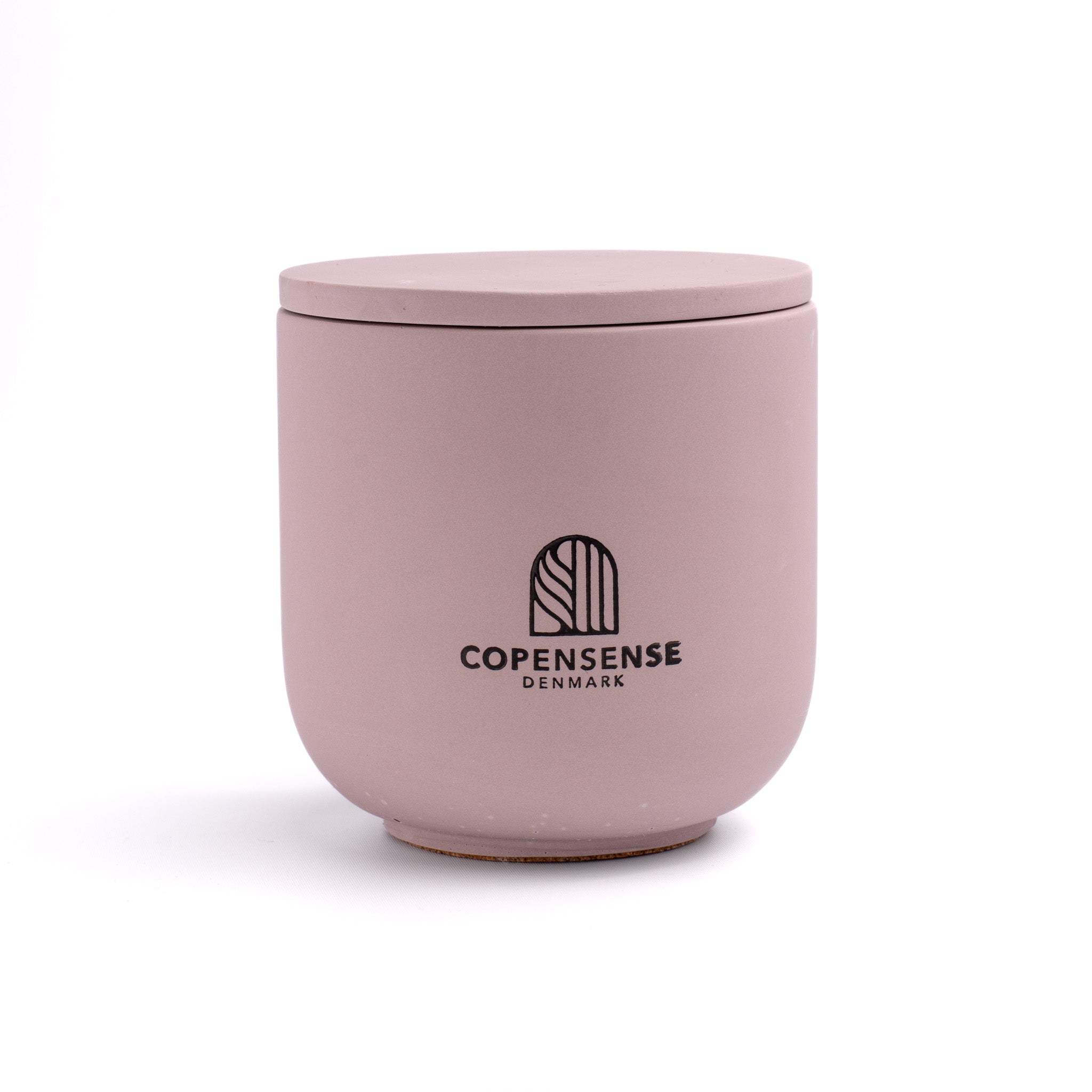 Pure Whisper scented candle in a solid Muted Purple jar, hand-poured in Denmark
