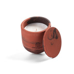 Unscented candle in a marbled Shades of Marbled Earth jar, hand-poured in Denmark