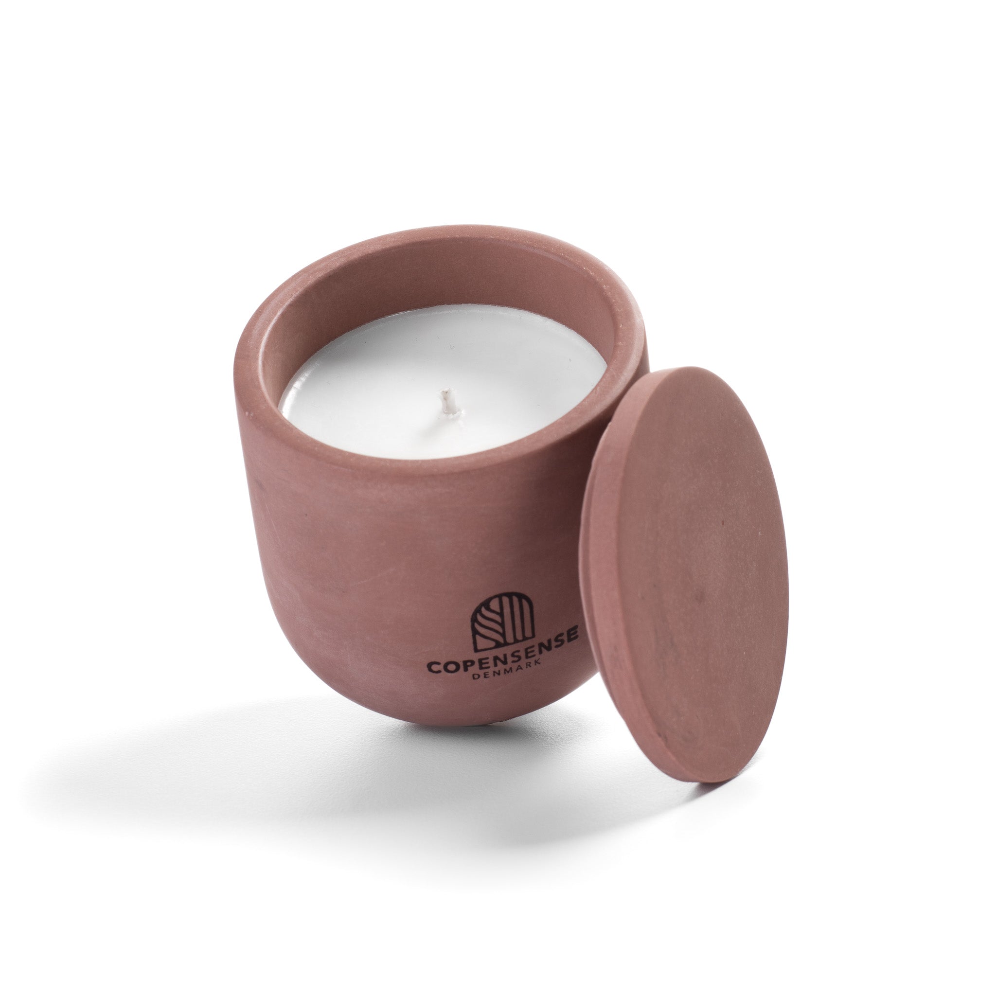 Unscented candle in a marbled Shades of Marbled Earth jar, hand-poured in Denmark