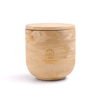 Unscented candle in a marbled Shades of Oat jar, hand-poured in Denmark