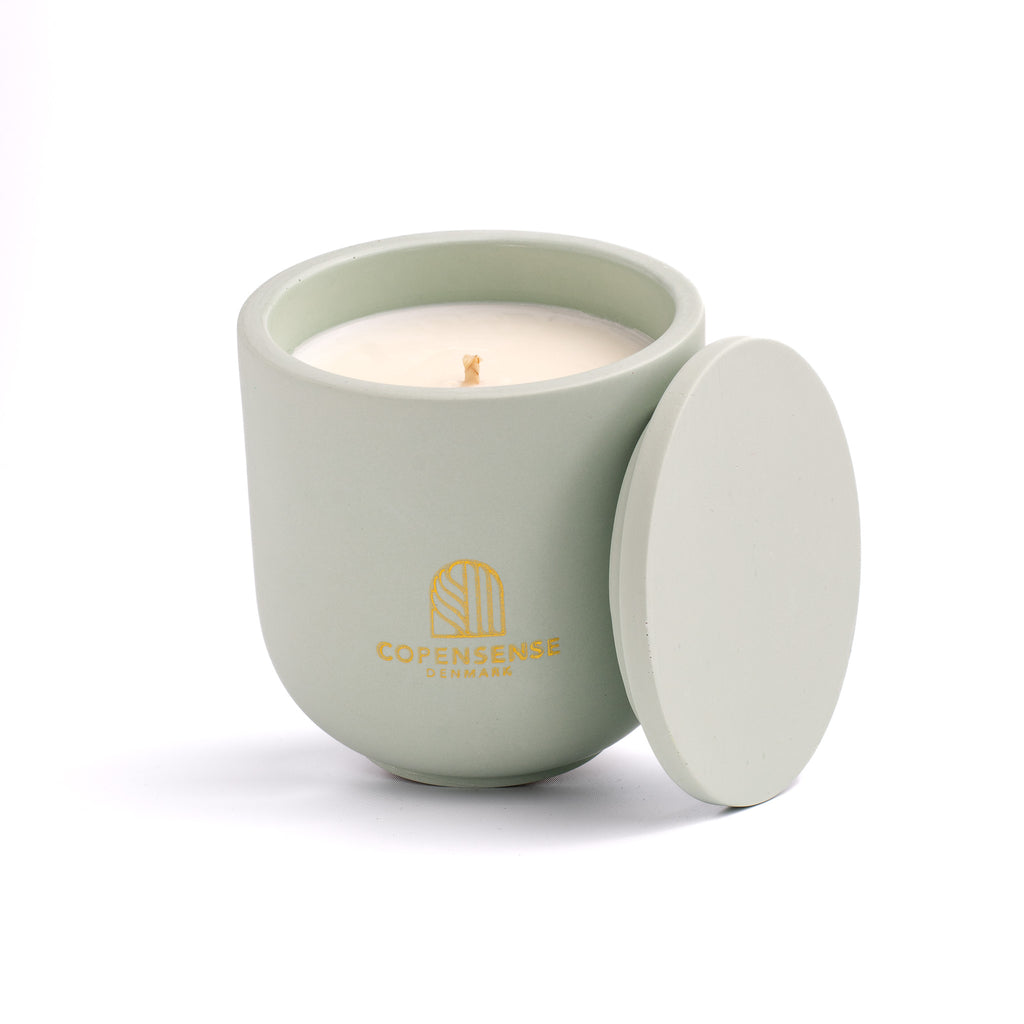 Herbal Sanctuary scented candle in a Blue Sage jar, hand-poured in Denmark