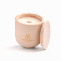 Unscented candle in a Shades of Rose Clay jar, hand-poured in Denmark