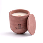Unscented candle in a marbled Shades of Marbled Earth jar, hand-poured in Denmark